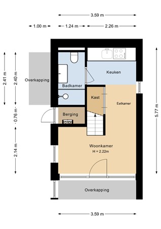Plattegrond - Langeweg 112-441C, 4511 RN Breskens - FotoXperience-Woningfotografie-Begane grond - 2D_4511RG112-441C.jpg